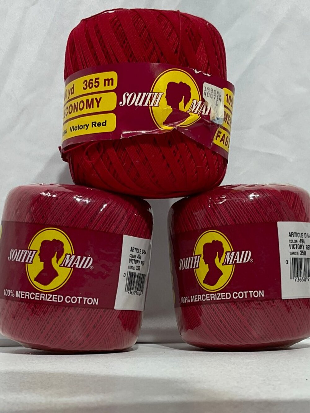 South Maid Victory Red 100% Cotton Crochet Thread Bundle